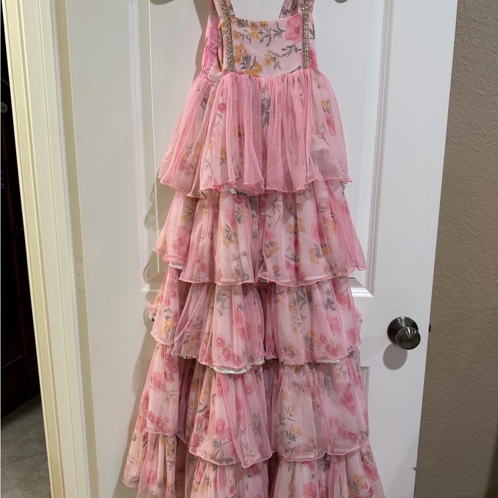 Well Dressed Wolf - Wilding -Floral Pink Tiered Duchess Dress